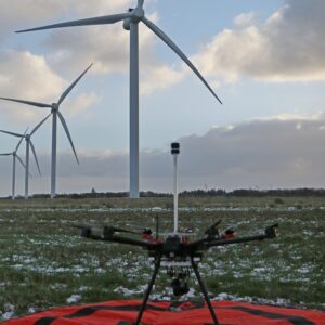 FT742-SM on drone with turbines in background