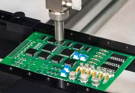 Dymax conformal coating application on PCB