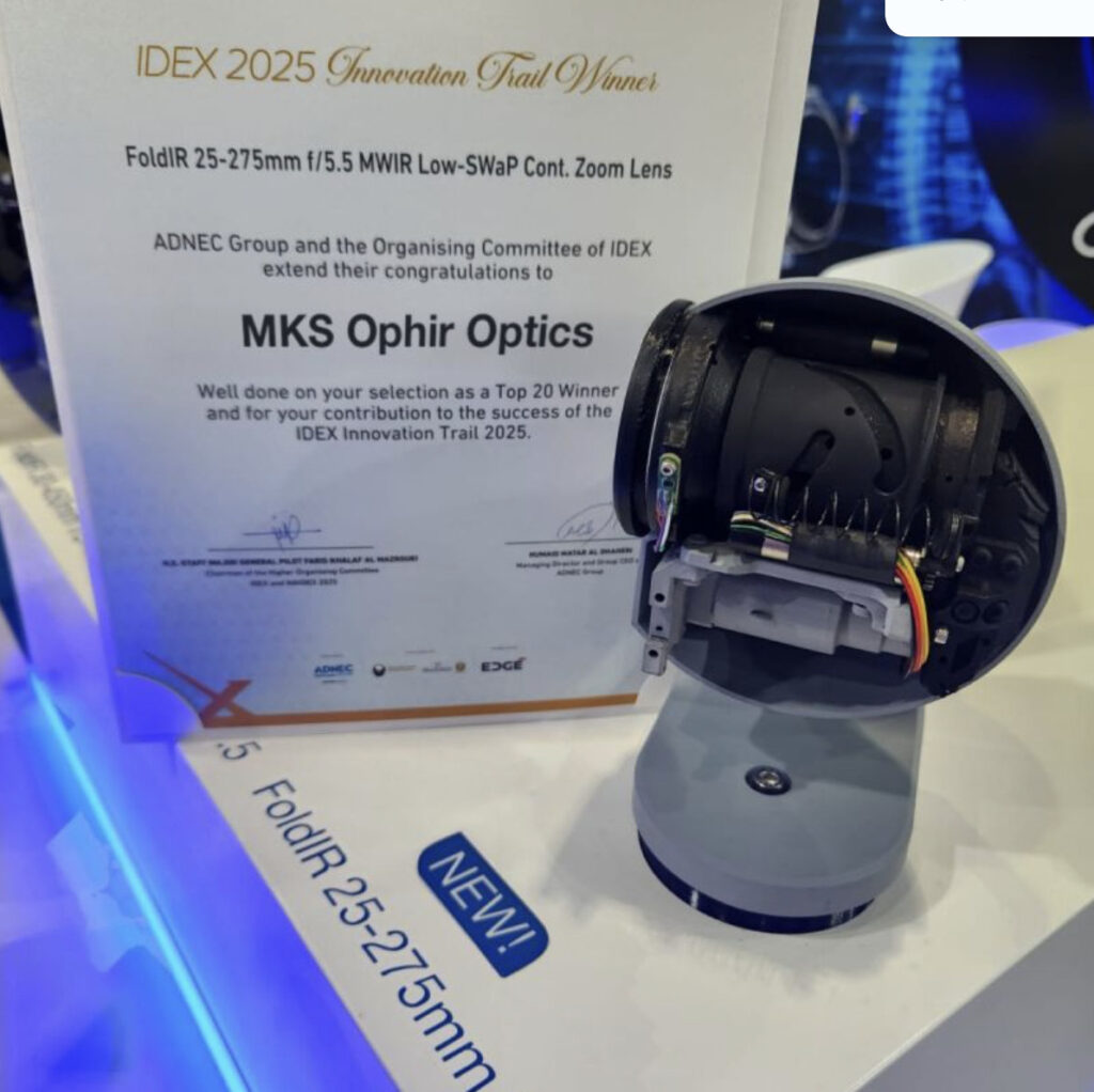 MKS OphirS FoldIR Lens Receives Esteemed Innovation Award at IDEX 2025
