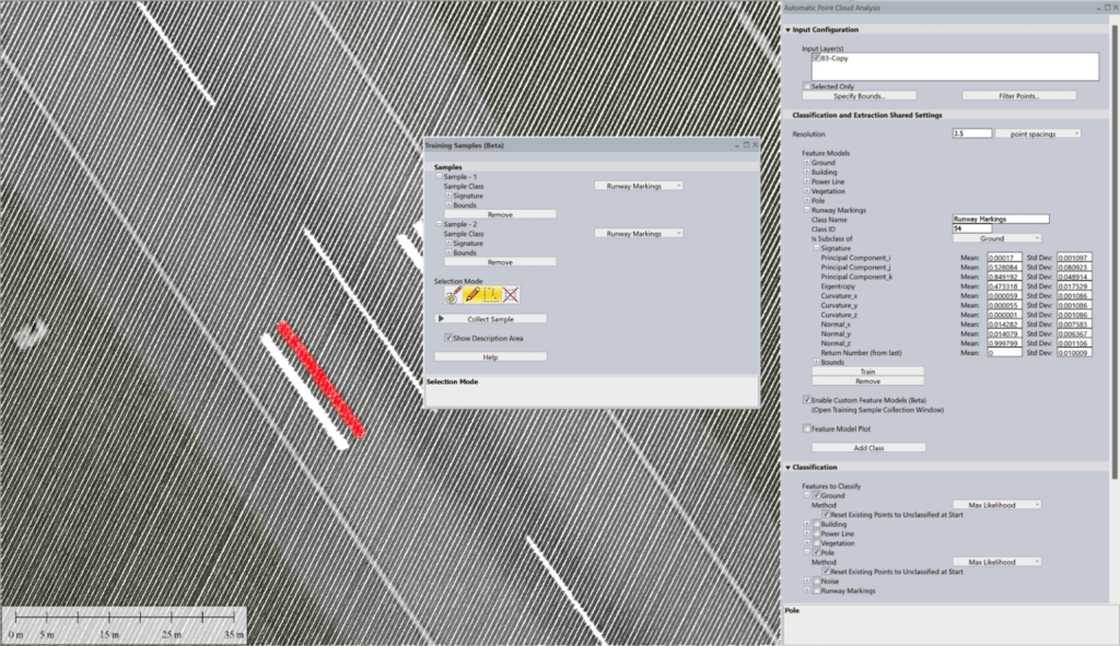 The sub-classification is trained based on the signature of selected points in the point cloud.