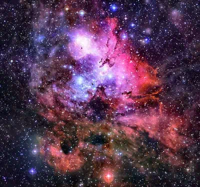 Purple nebula in outer space.Elements of this image furnished by NASA.